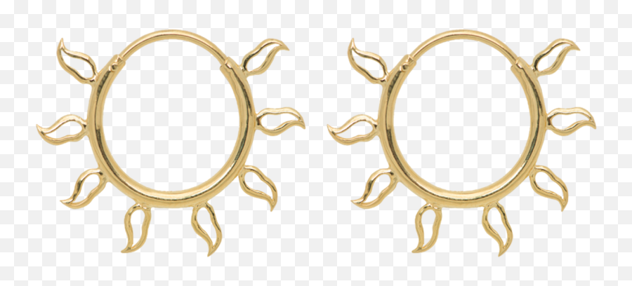 Multi Flame Earring Medium Goldplated - Earrings Png,Flame Circle Png