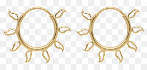 Multi Flame Earring Medium Goldplated - Earrings Png,Flame Circle Png