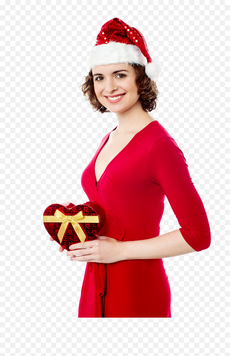 Santa Claus Female Holding Gift Png - Christmas Day,Female Png