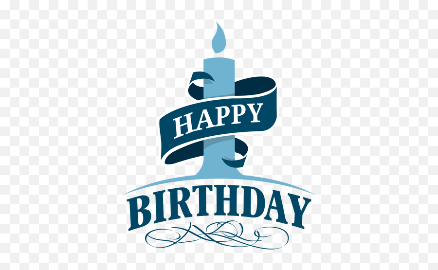 Happy Birthday Candle Ribbon Illustration - Transparent Png Logo Cumpleaños Png,Happy Birthday Logo
