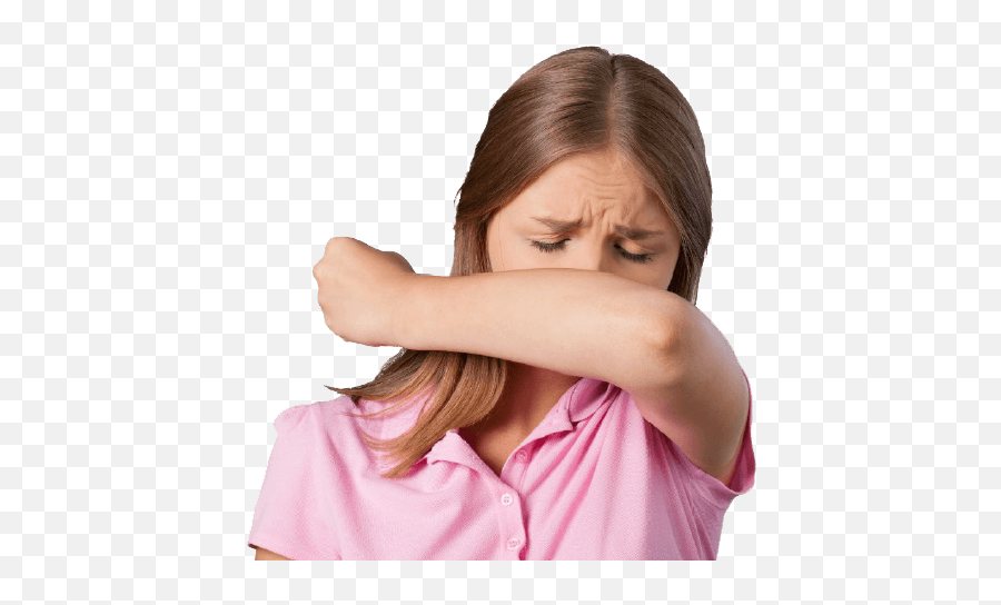 Five Ways To Stop A Cold From Spreading - Coldeeze Girl Coughing Into Elbow Png,Arm Png