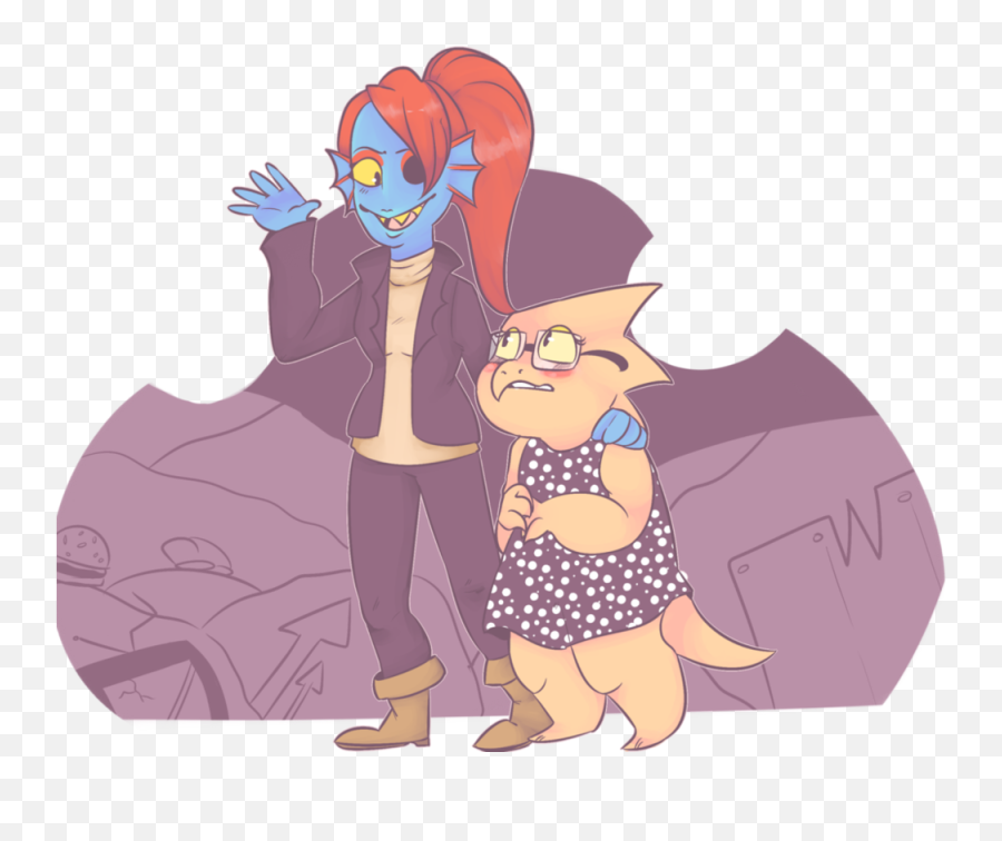 Undertale Undyne Date Art Transparent - Undyne X Alphys Undertail Png,Undyne Transparent