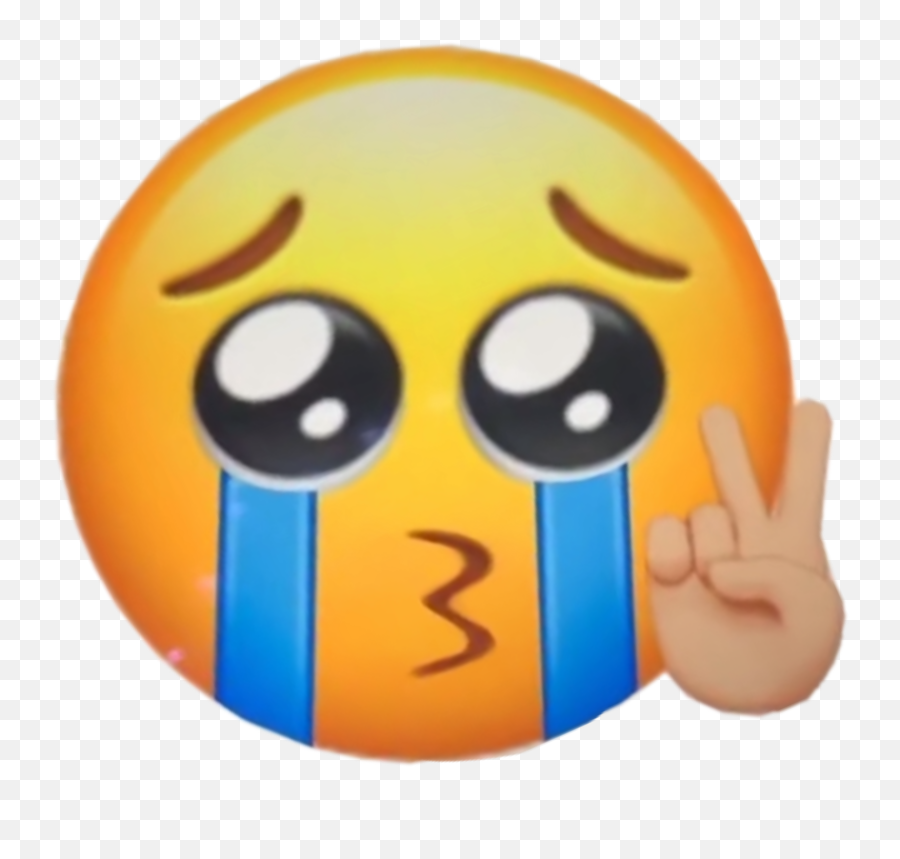 Emoji Newemoji Peace Peaceemoji Sad Sticker By Ur Boi Png