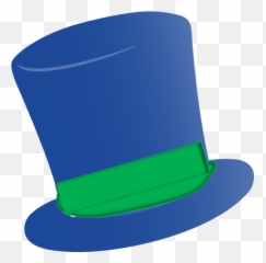 Mustache Clipart Bowler Hat Transparent - Blue Top Hat Png