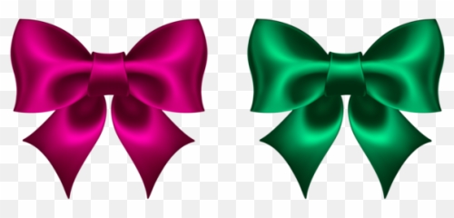 Pink And Green Bow Png Clipart Picture Gift Bows - Transparent Background Ribbon