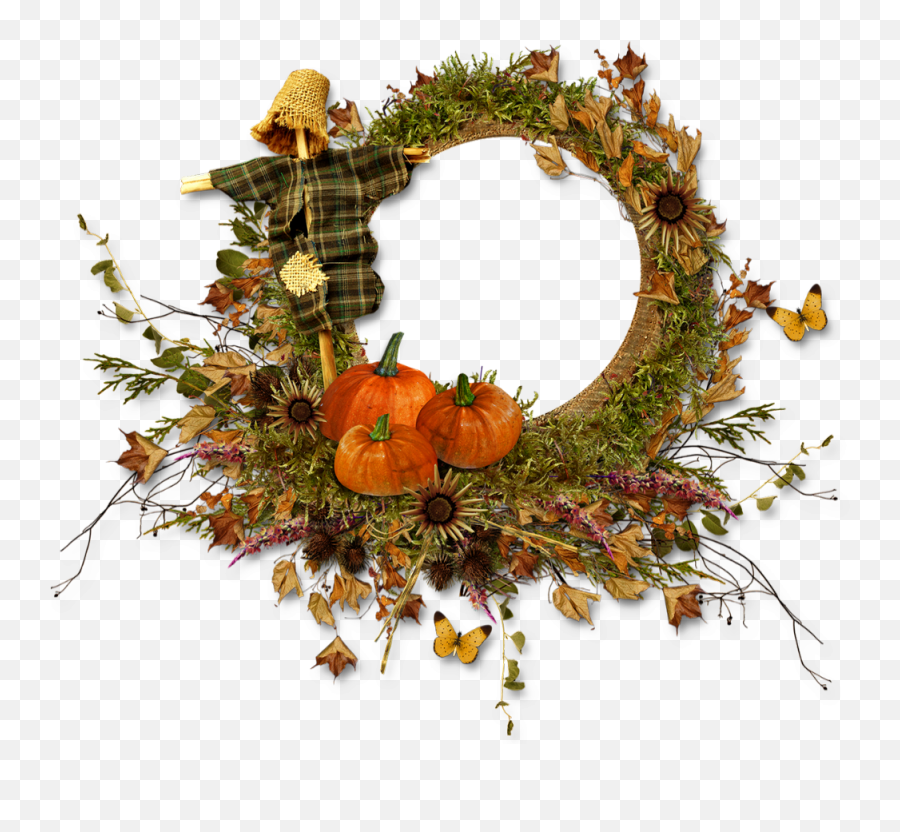 Cadre Png Automne Autumn Frame Fall Marco - Wreath,Fall Frame Png