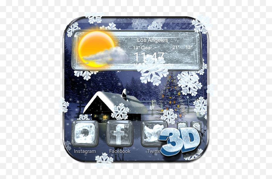 Winter Snow 3d Theme - Snowflake Png,Fimbo Icon Pack For Android