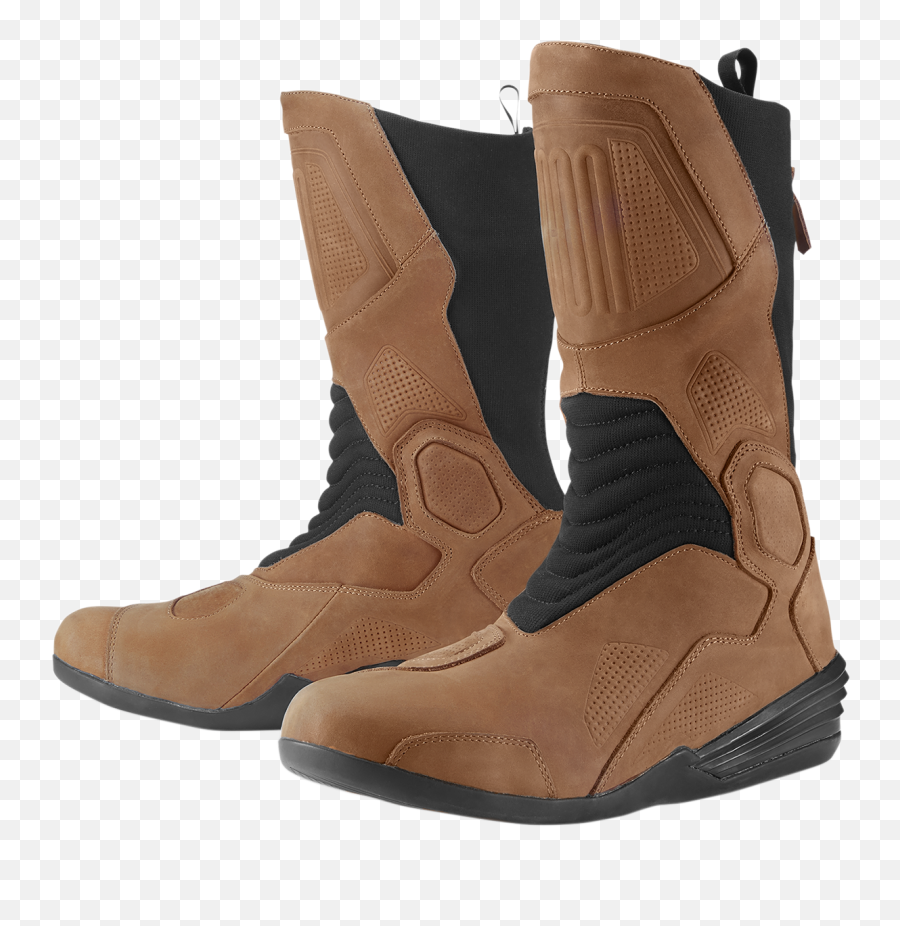 Icon Joker Mens Leather D30 Ankle Armor - Brown Motorcycle Boots Png,Icon Bike Boots