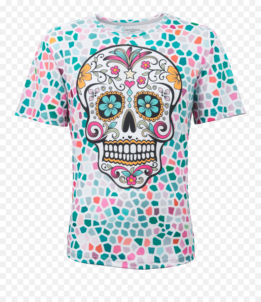 Download Hd Sugar Skull Fridge Magnet Fantasyemo - Tee Shirt Santa Muerte Png,Emo Png