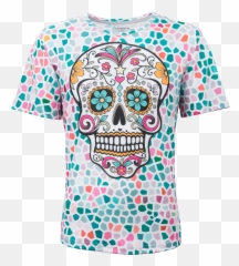 Download Hd Sugar Skull Fridge Magnet Fantasyemo - Tee Shirt Santa Muerte Png,Emo Png