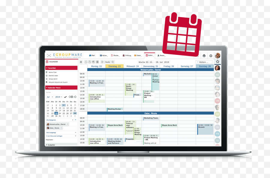 Online Scheduling With The Team Calendar In Egroupware - Vertical Png,Group Meeting Icon