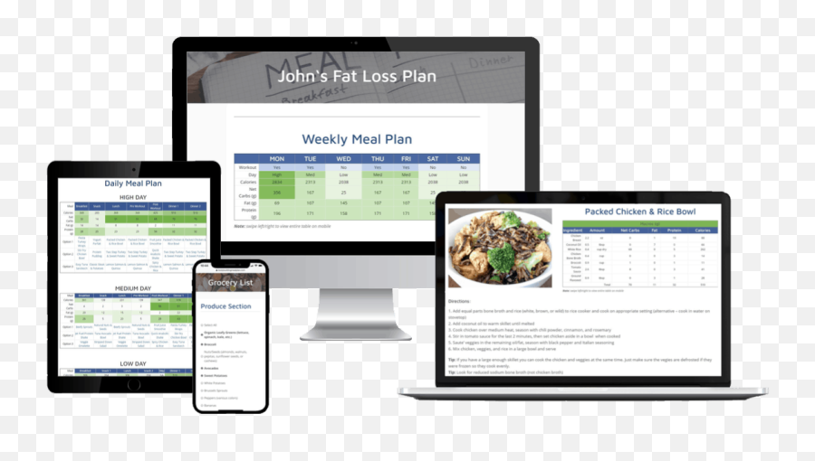 Bodybuilding Meal Plan For Fat Loss U0026 Muscle Gain - Web Design Png,Icon Meals