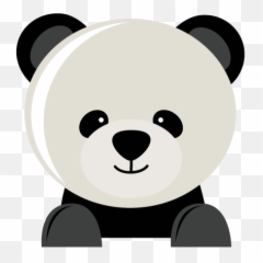 Panda Bear Png Black And White Library - Panda Cutting,Cute Panda Png