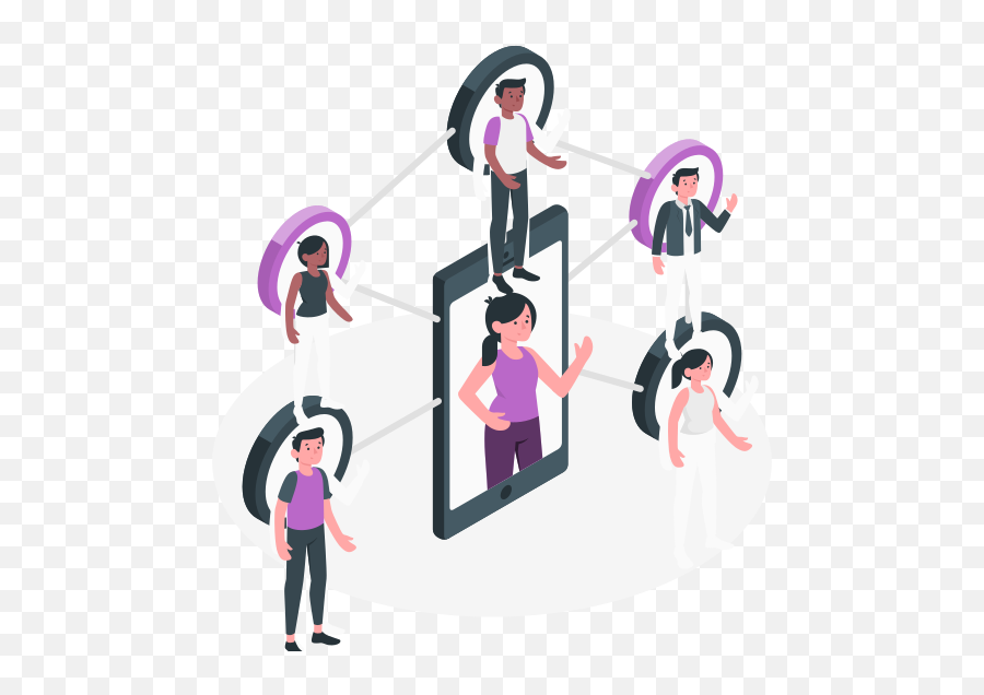 Connected Customizable Isometric Illustrations Amico Style - Marketing Png,People Connected Icon