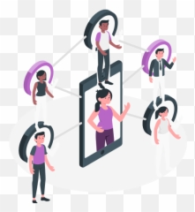 Connected Customizable Isometric Illustrations Amico Style - Marketing Png,People Connected Icon