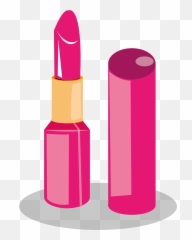 Cosmetics Transprent - Pink Lipstick Cartoon Clipart Full Pink Lipstick Clipart Png,Pink Lips Png