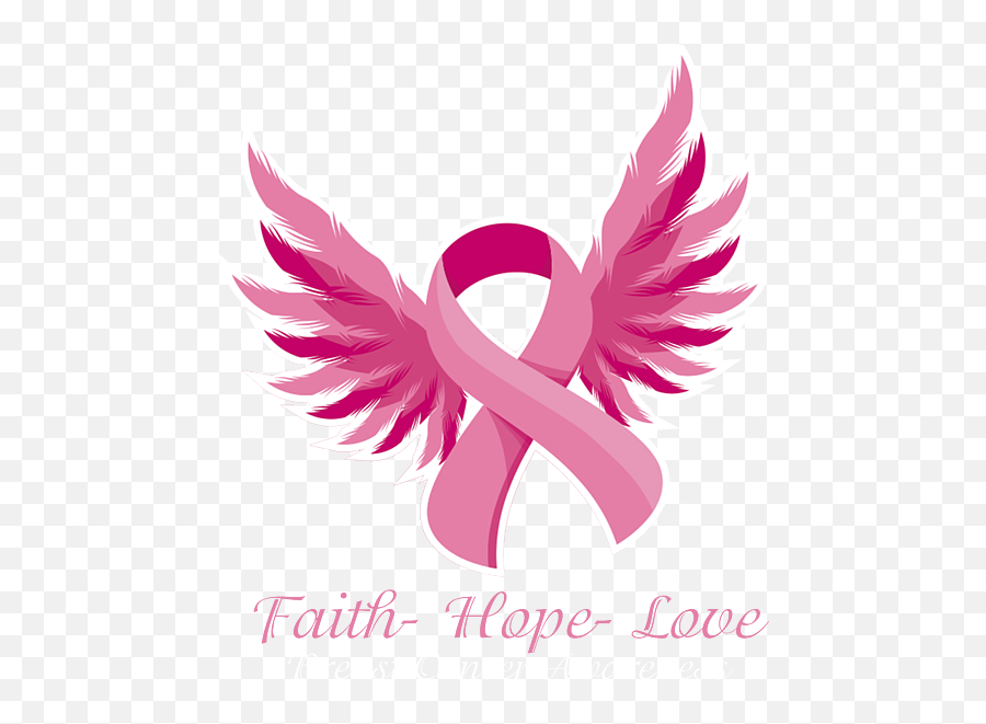 Hope Faith Love Pink Ribbon Breast Cancer Awareness Tshirt Fleece Blanket - Ribbon Breast Cancer Wings Png,Breast Cancer Ribbon Icon