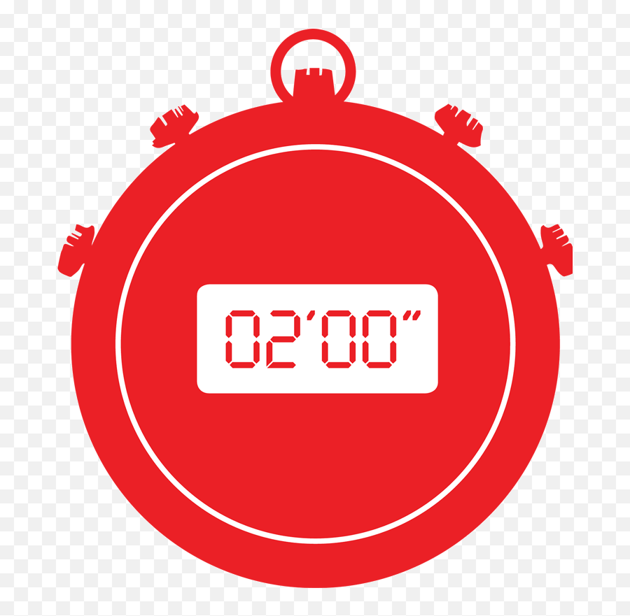 Red Stopwatch Clipart - 2 Minutes Clipart Png,Stopwatch Png