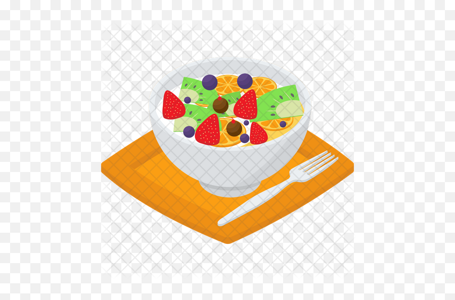 Fruits Salad Bowl Icon - Pudding Png,Salad Bowl Png