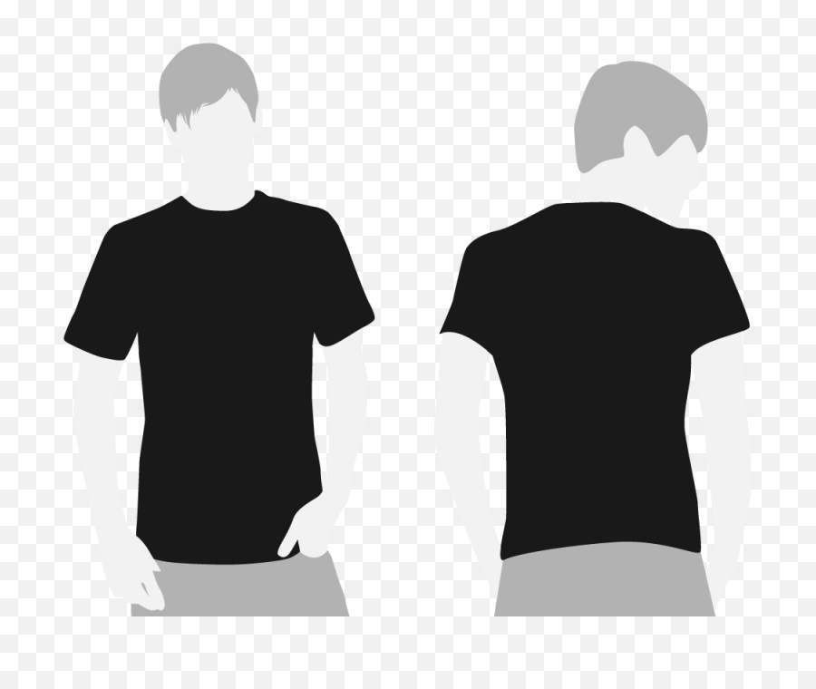 Vector Royalty Free Library Black Shirt - Black T Shirt Png Front And Back,Black T Shirt Template Png