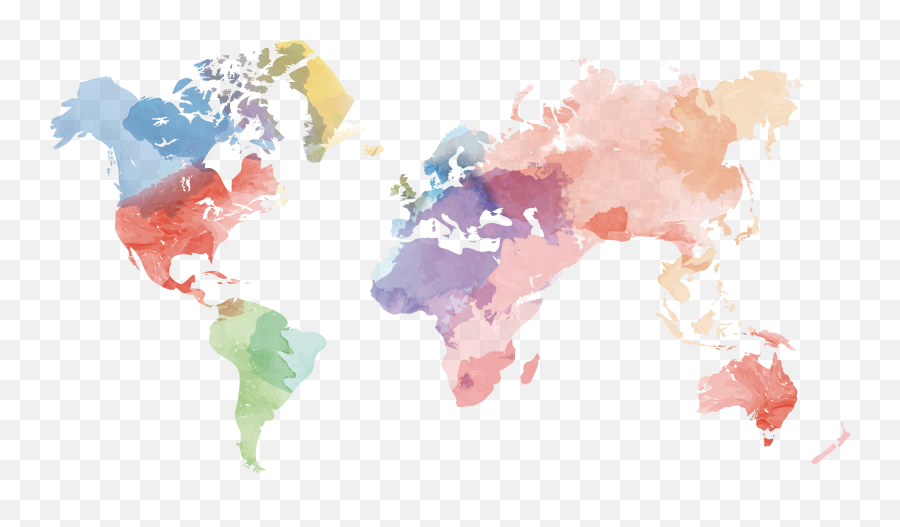 World Map Png Transparent Image - World Map Watercolor Png,World Map Png