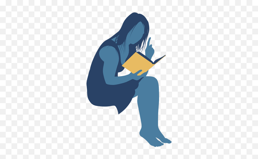 Woman Reading Book Silhouette - Woman Reading Png Vector,Book Silhouette Png
