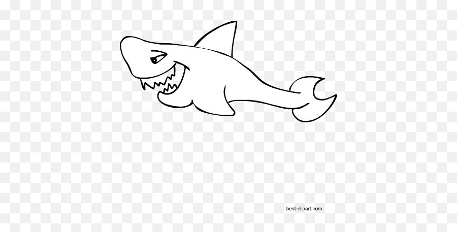 Download Black And White Shark Png Clip - Great White Png Black And White,Great White Shark Png