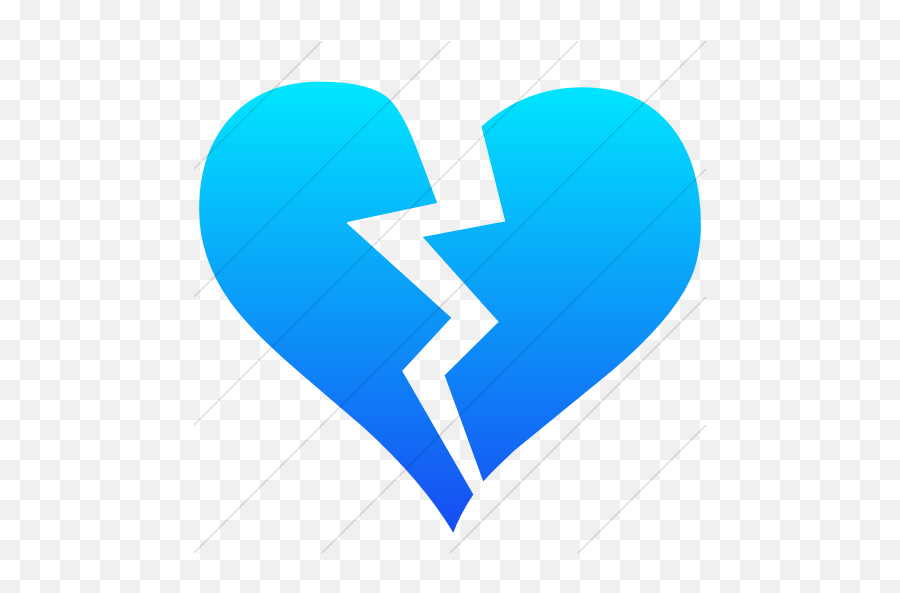 Iconsetc Simple Ios Blue Gradient Classica Broken Heart Icon - Black Transparent Broken Heart Png,Broken Heart Transparent