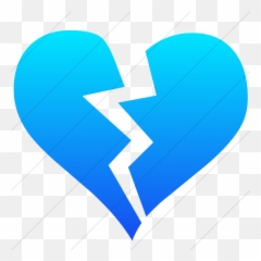 Iconsetc Simple Ios Blue Gradient Classica Broken Heart Icon - Black Transparent Broken Heart png