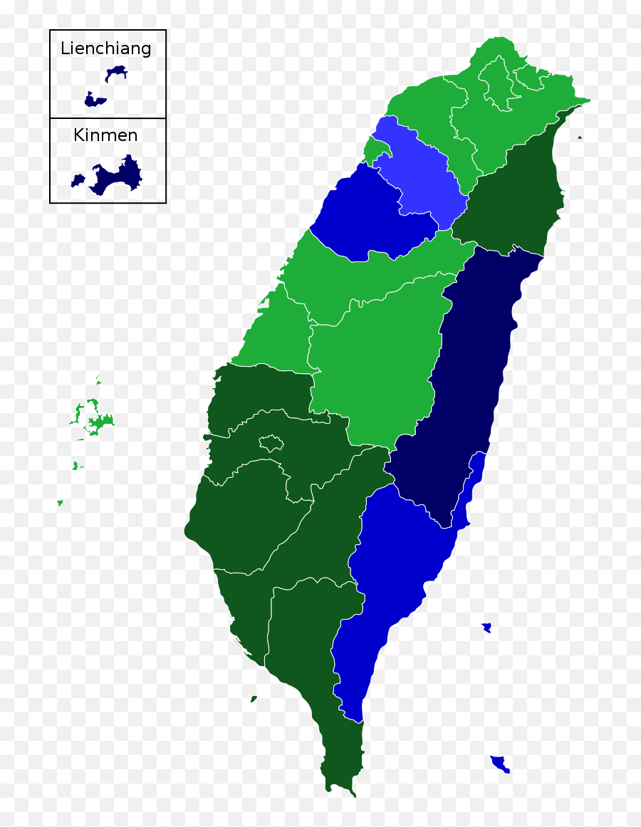 Taiwan Presidential Election 2020 Electoral Geography 20 - Taiwan Political Parties Map Png,Taiwan Png