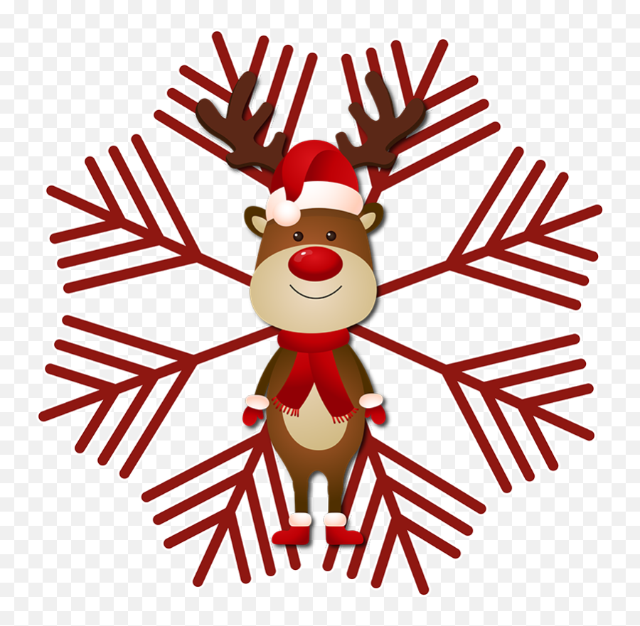 Reindeer And Flake Christmas T - Shirt Reno Vector Png,Christmas Reindeer Png