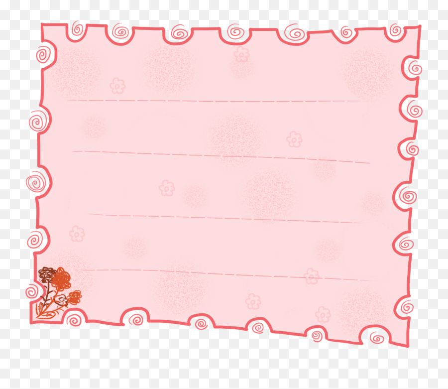 Pink Flower Border Png - Flower Border Hand Painted Account Horizontal,Thread Png