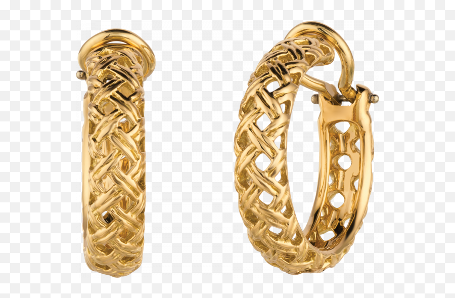 Download Hd 18kt Yellow Gold Vannerie - Boys Earrings Hd Png,Hoop Earrings Png