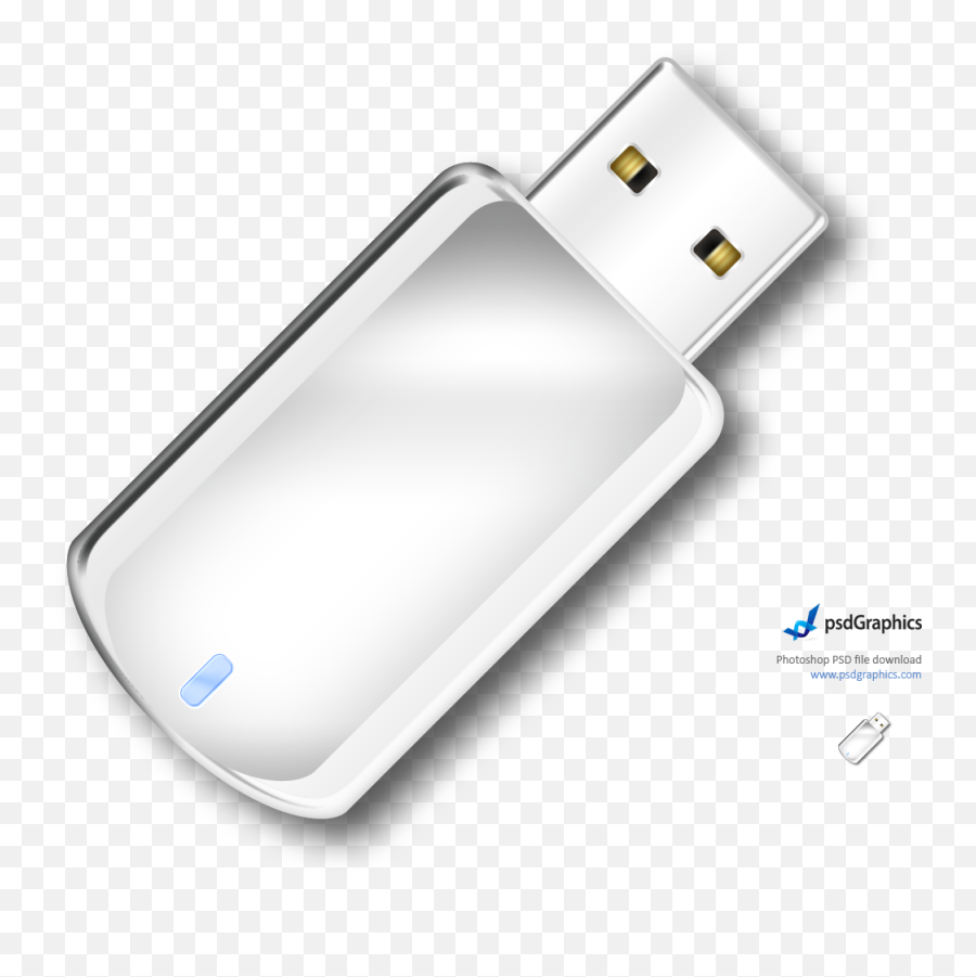 Usb Icon - Usb Flash Drive Png,Photoshop Psd File White Icon