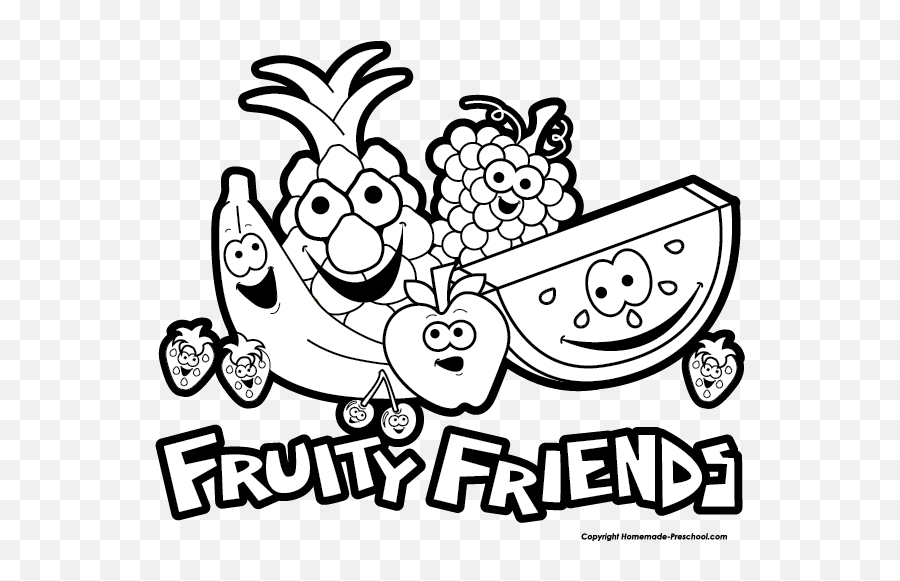 Fruit Black And White Free Clipart - Wikiclipart Cute Fruit Clipart Black And White Png,Fruit Clipart Png