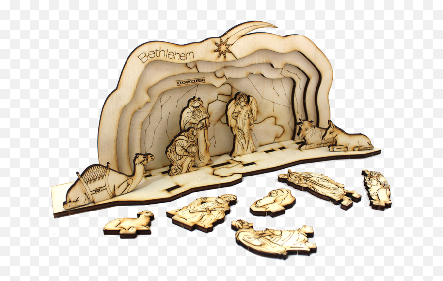 Nativity Scene - Small 3d Wooden Puzzle Touchwoodesign Sketch Png,Nativity Scene Icon