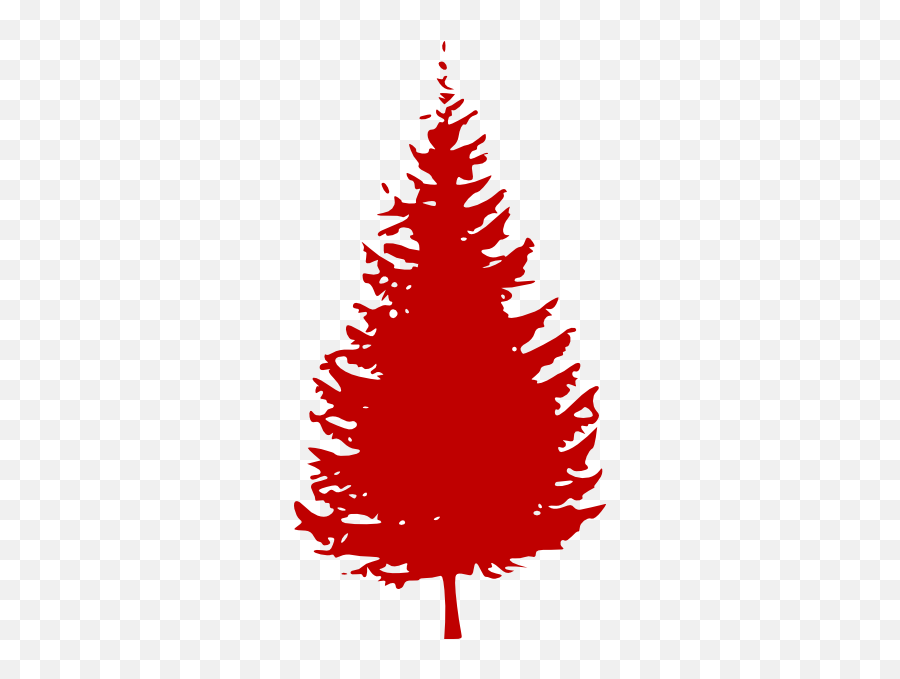 Red Evergreen Tree Clip Art - Pine Tree Black And White Png,Red Tree Png