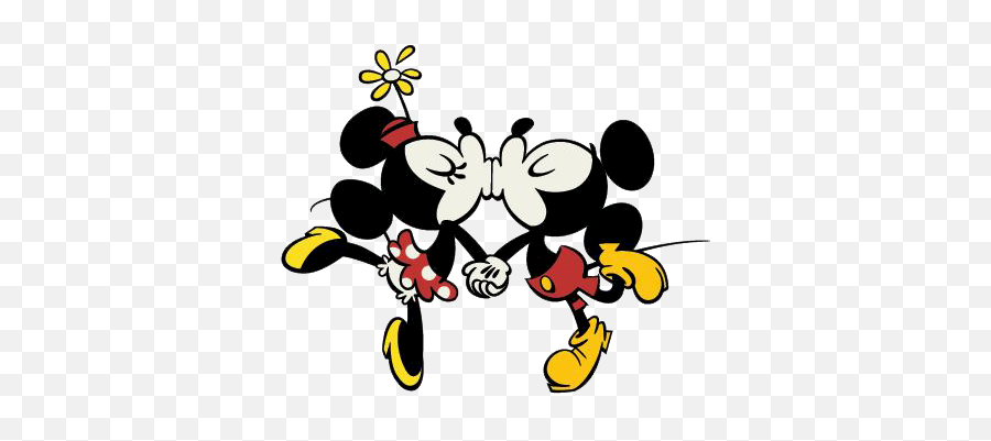 Mickey And Minnie Mouse Kissing Clipart - Mickey Minnie Mouse Kissing Png,Mickey And Minnie Png