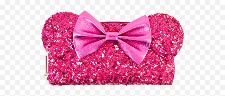 Disney - Minnie Ears U0026 Bow Sequin Pink Loungefly Wallet Loungefly Minnie Mouse Pink Sequin Png,Minnie Mouse Bow Png