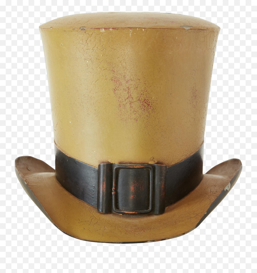 19th Century French Polychrome - Painted Tin Top Hat Trade Sign Cowboy Hat Png,Top Hat Png