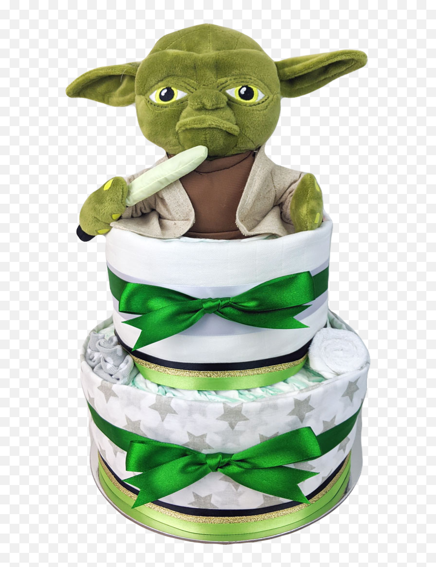 Limited Edition Two Tier Yoda Star Wars Nappy Cake - Baby Yoda Diaper Cake Png,Yoda Transparent