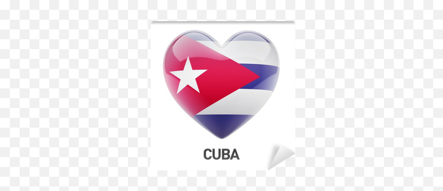 Cuba Flag Heart Icon Wall Mural U2022 Pixers We Live To Change - Bandiere Italia Cuba Puzzle Png,Cuba Flag Png