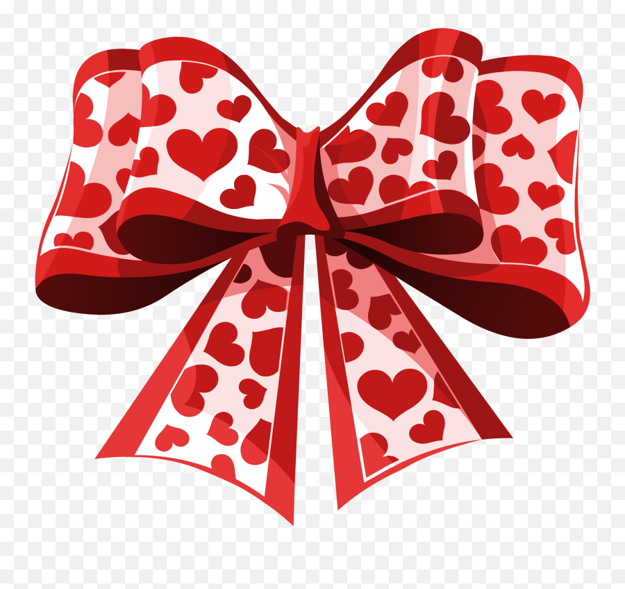 Valentine Ribbon Bow - Valentine Bow Clipart Png,Ribbon Bow Png