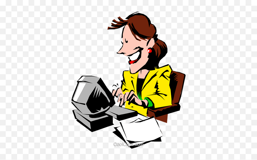 Download Cartoon Woman Typing - Professional Woman Cartoon Png,Cartoon Woman Png