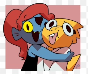 Little Undyne And Alphys - Fictional Character Png,Undyne Transparent