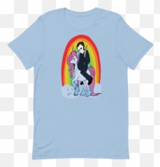 Michael Myers Unicorn Rainbow Tee - Kitty Riding A png