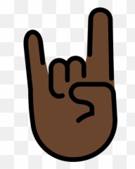 Sign Of The Horns Emoji Clipart Free Download Transparent - Haciendo Signo De Mano Oscuro Png,Horns Transparent