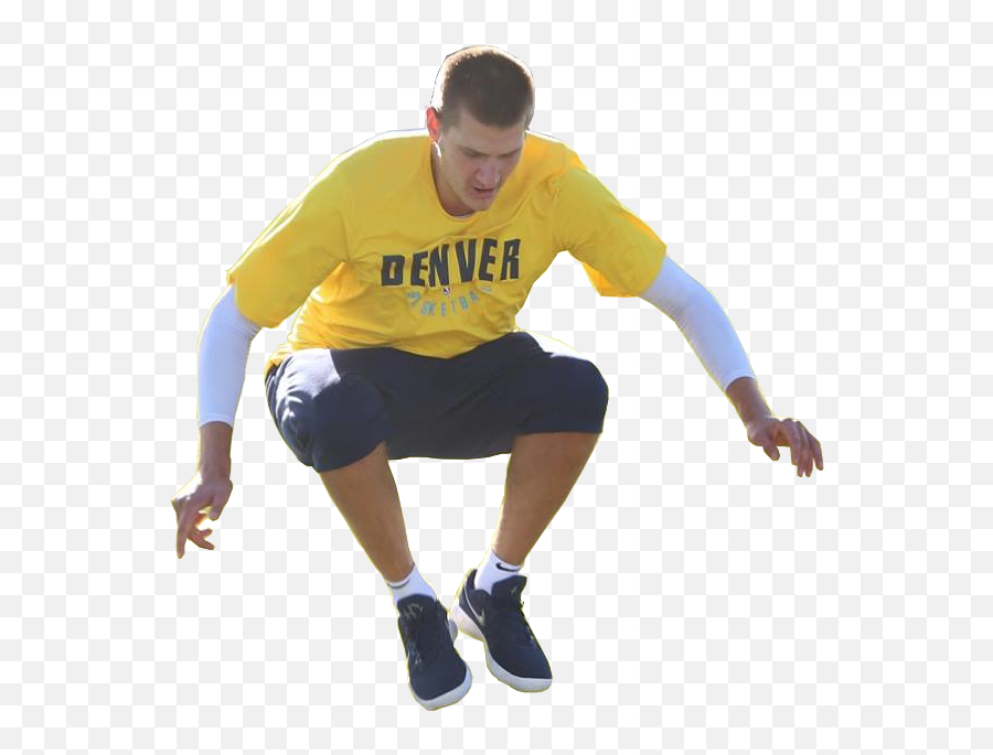 Jokic Hurdling Transparent Png Photobomb Away Denvernuggets - For Running,Denver Nuggets Logo Png