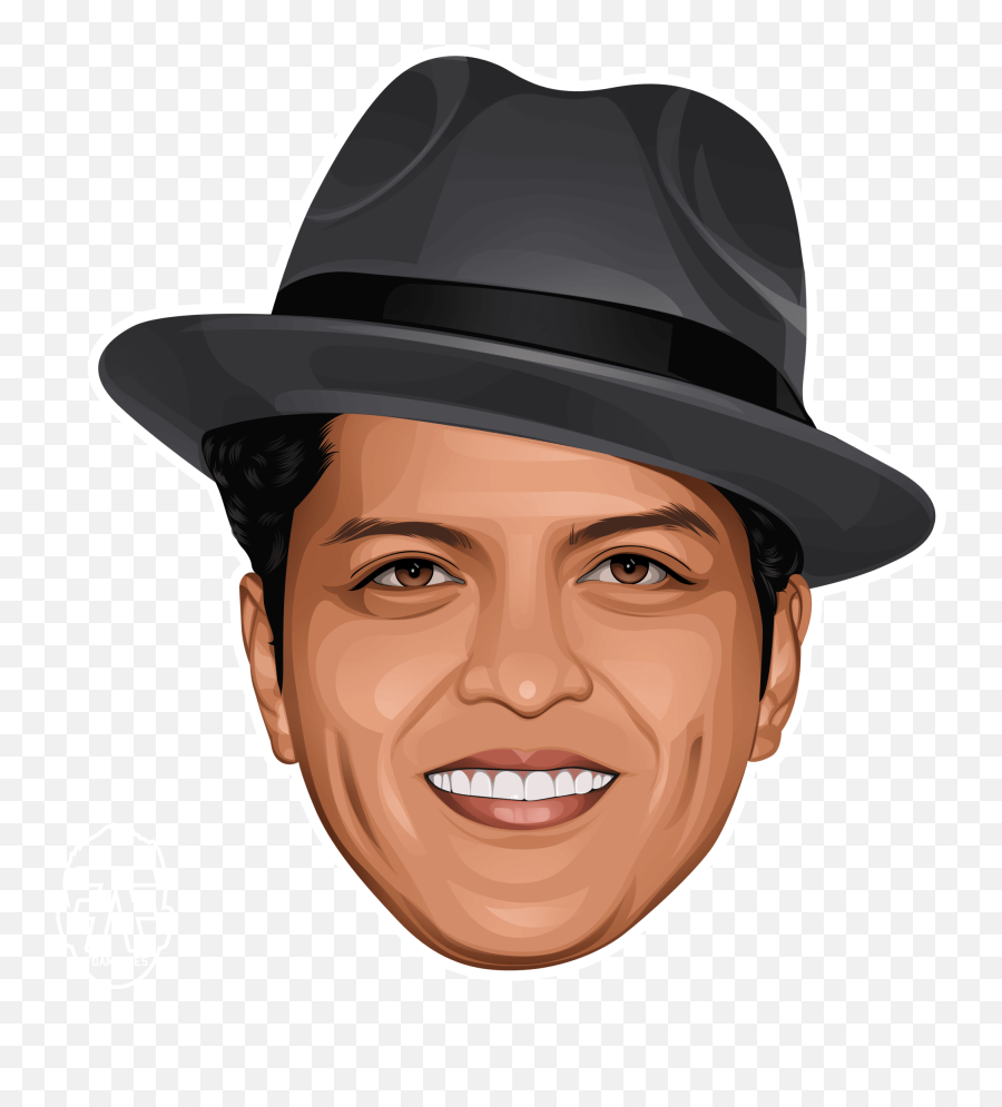 Bruno Mars Face Png Transparent - Bruno Mars Cartoon Png,Bruno Mars Png -  free transparent png images 