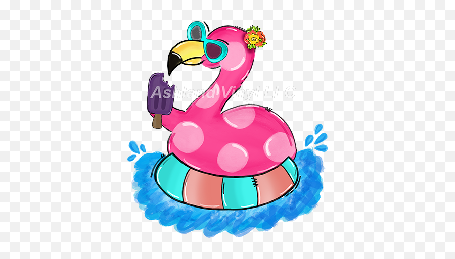 Flamingo Pool Float Htv Transfers Png